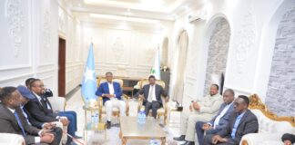 Madaxweynaha Galmudug oo Aqalka Madaxtooyada Ku Qaabilay Ra’iisul Wasaarihii Hore ee Soomaaliya.