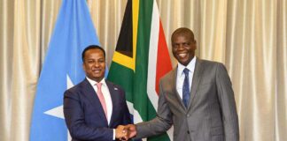 Wasiirka Arrimaha Dibadda Soomaaliya oo Kulanka Laba-geesoodka ah la Qaatay Wasiirka Koonfur Afrika