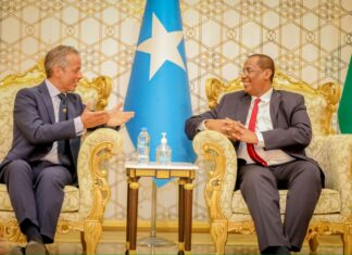 Madaxweyne Ku-xigeenka Puntland Oo Qaabilay Safiirka Talyaaniga iyo Madaxa AICS Soomaaliya