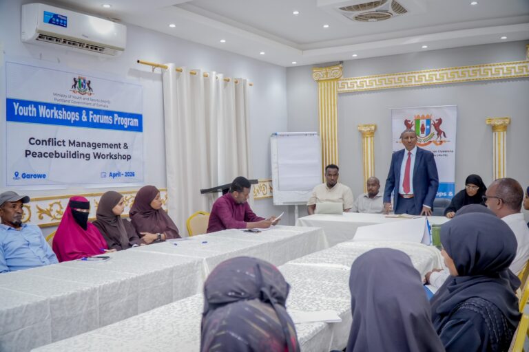 Wasaaradda Dhallinyarada, Ciyaaraha iyo Dalxiiska Puntland oo tababar nabad-dhis ah u furtay 30 dhallinyaro ah