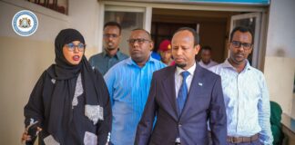 Wasiirka Caafimaadka Ali Haji Adam oo kormeer shaqo ku tegay Isbitaalka Hooyada iyo Dhallaanka Banaadir