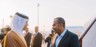 Abiye Ahmed oo gaaray Doha si uu uga qeybgalo salaadda janaasada Aabbaha Amiirka Qatar