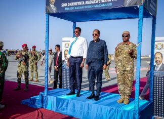 Madaxweyne Soomaaliaya Xasan Sheekh oo Soo Gaaray Magaalada Dhuusamareeb