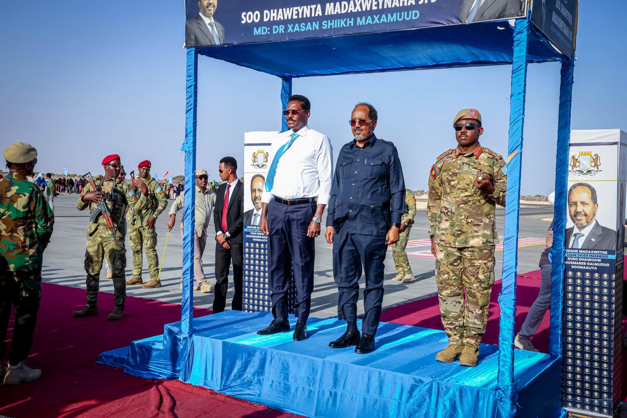 Madaxweyne Soomaaliaya Xasan Sheekh oo Soo Gaaray Magaalada Dhuusamareeb