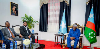 Aadan Madoobe oo Baydhabo ku qaabilay wafdi uu hoggaaminayay Maxamed Mursal