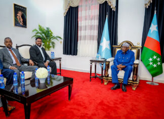 Aadan Madoobe oo Baydhabo ku qaabilay wafdi uu hoggaaminayay Maxamed Mursal