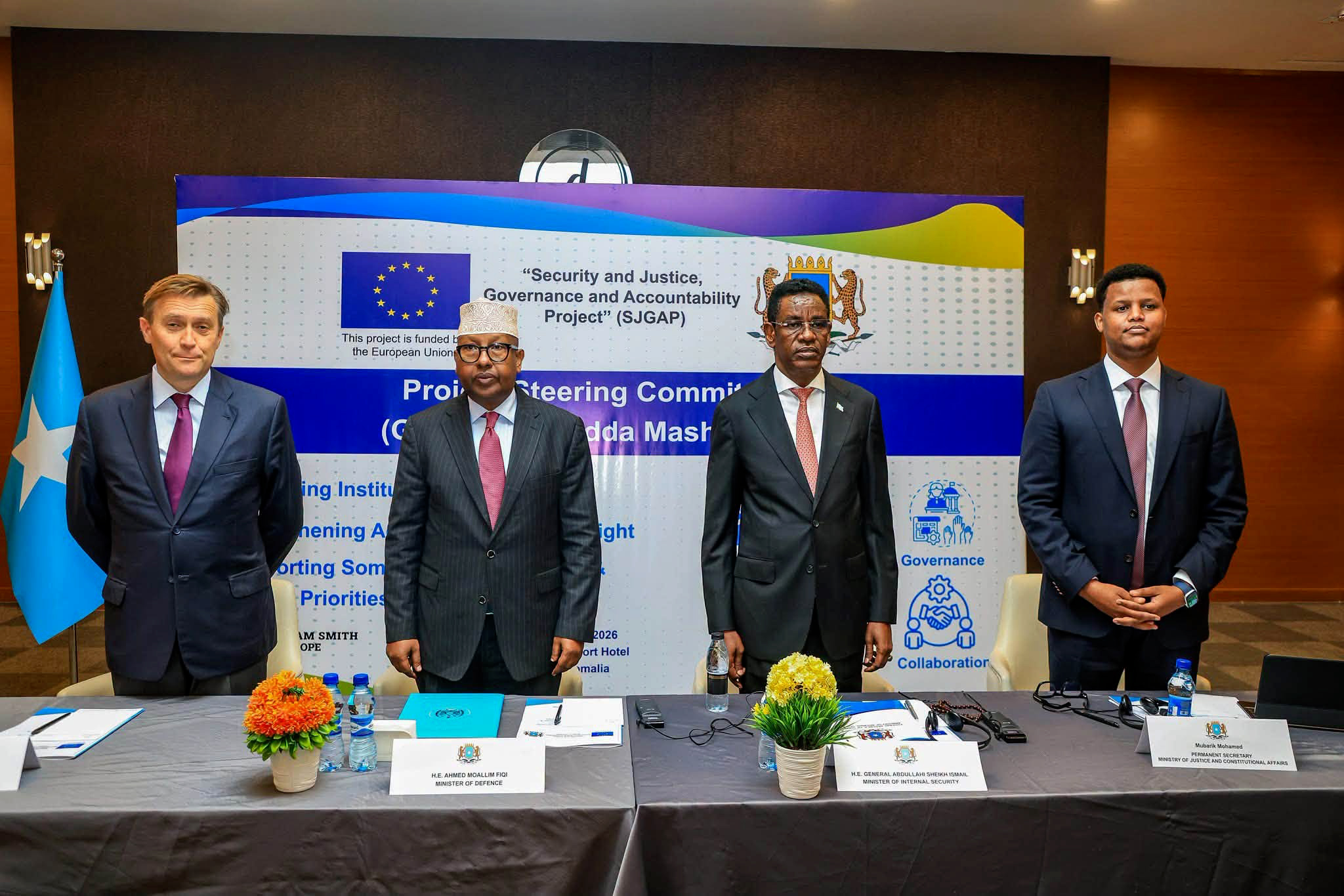 Wasiirka Amniga Gudaha oo Muqdisho kaga Qaybgalay Shirka Hagidda Mashruuca Maamul-wanaagga iyo Isla-xisaabtanka Amniga iyo Caddaaladda